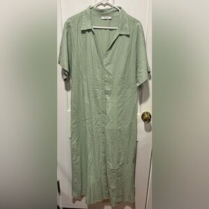 Madwell Short Sleeve Button Down Midi Dress